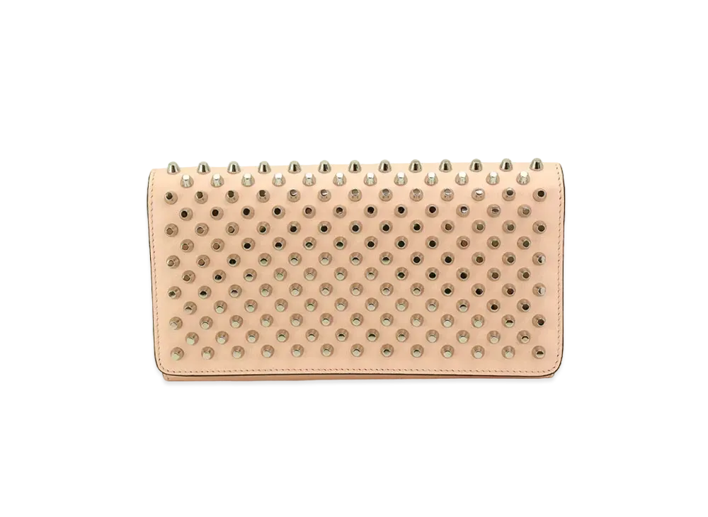 Christian Louboutin Macaron Studs Leather Flap Long Wallet "Pink"