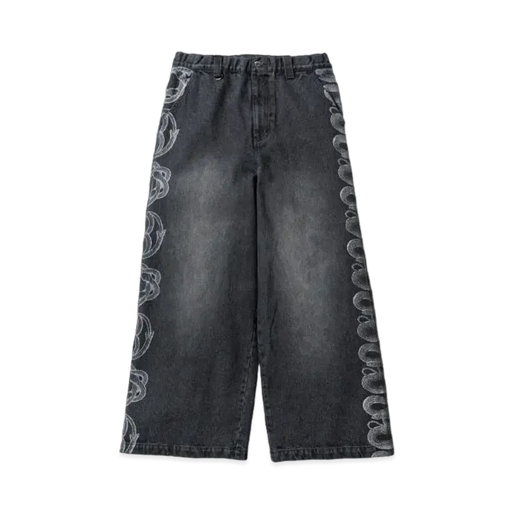 HYSTERIC GLAMOUR x genzai Snake Baggy Denim Pants "Black"