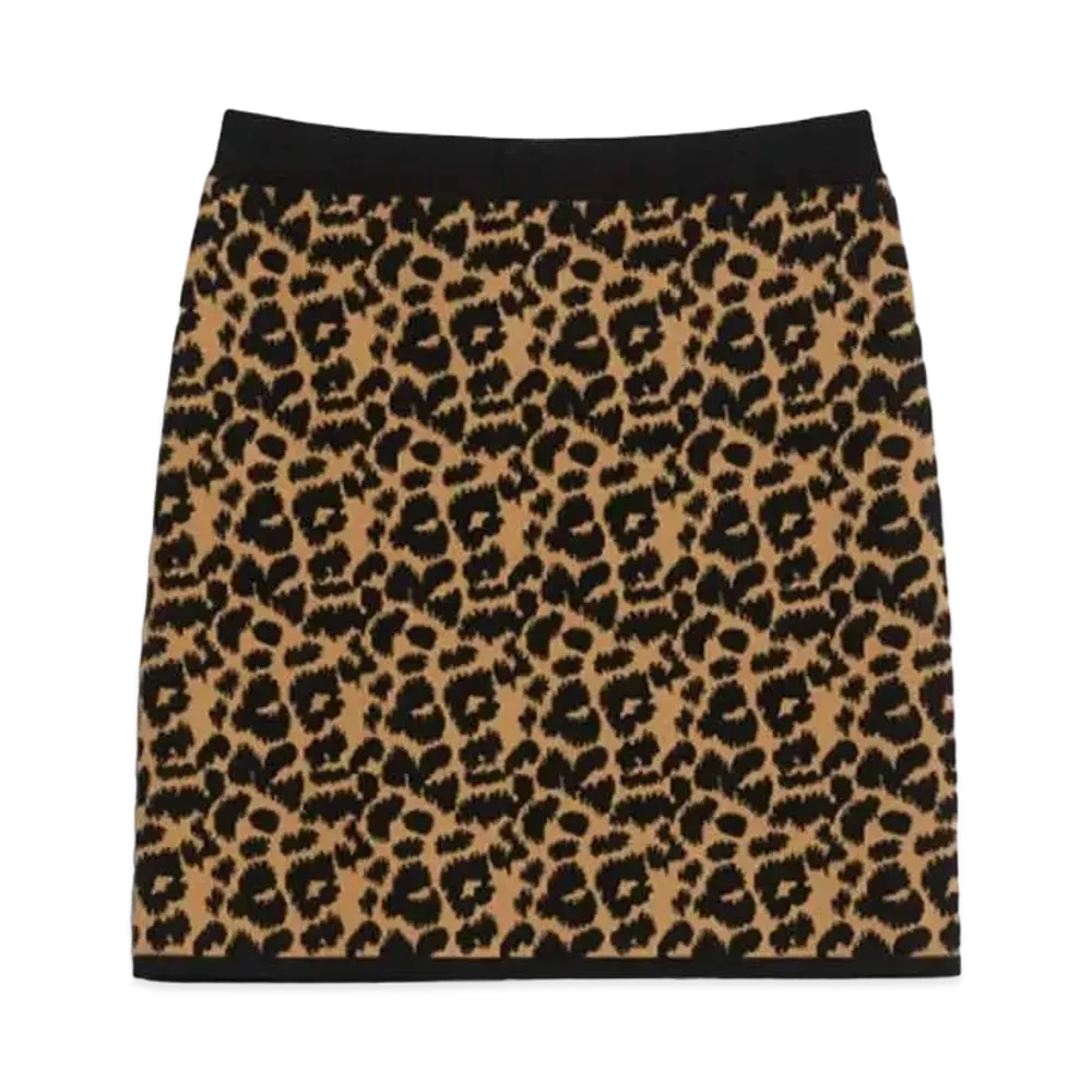 Max Mara Domizia Viscose Jacquard Knit Skirt "Black"