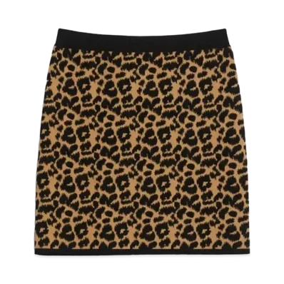 Max Mara Domizia Viscose Jacquard Knit Skirt "Black"