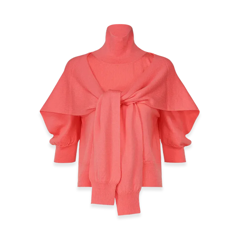 ISSEY MIYAKE Four-Sleeved (Wool) "Coral"