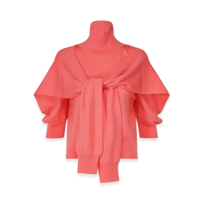 ISSEY MIYAKE Four-Sleeved (Wool) "Coral"
