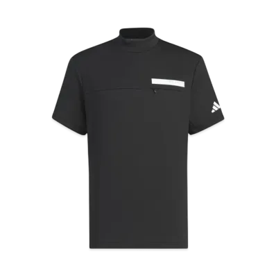 adidas Chest Pocket Mockneck Short Sleeve Shirt "Black"