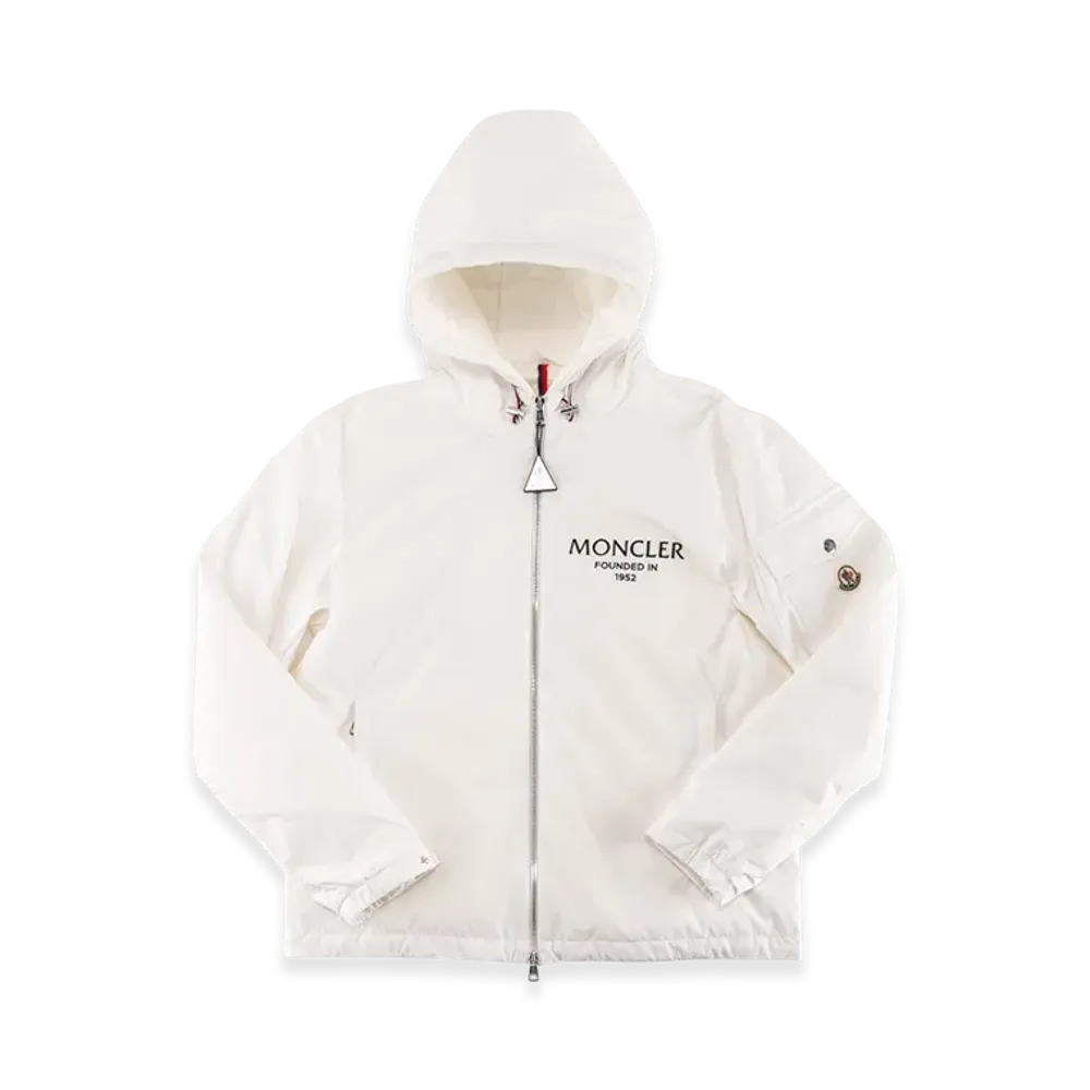 Moncler Men's Ultra Lightweight Nylon Hooded Jacket Granero "White"