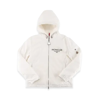 Moncler Men's Ultra Lightweight Nylon Hooded Jacket Granero "White"