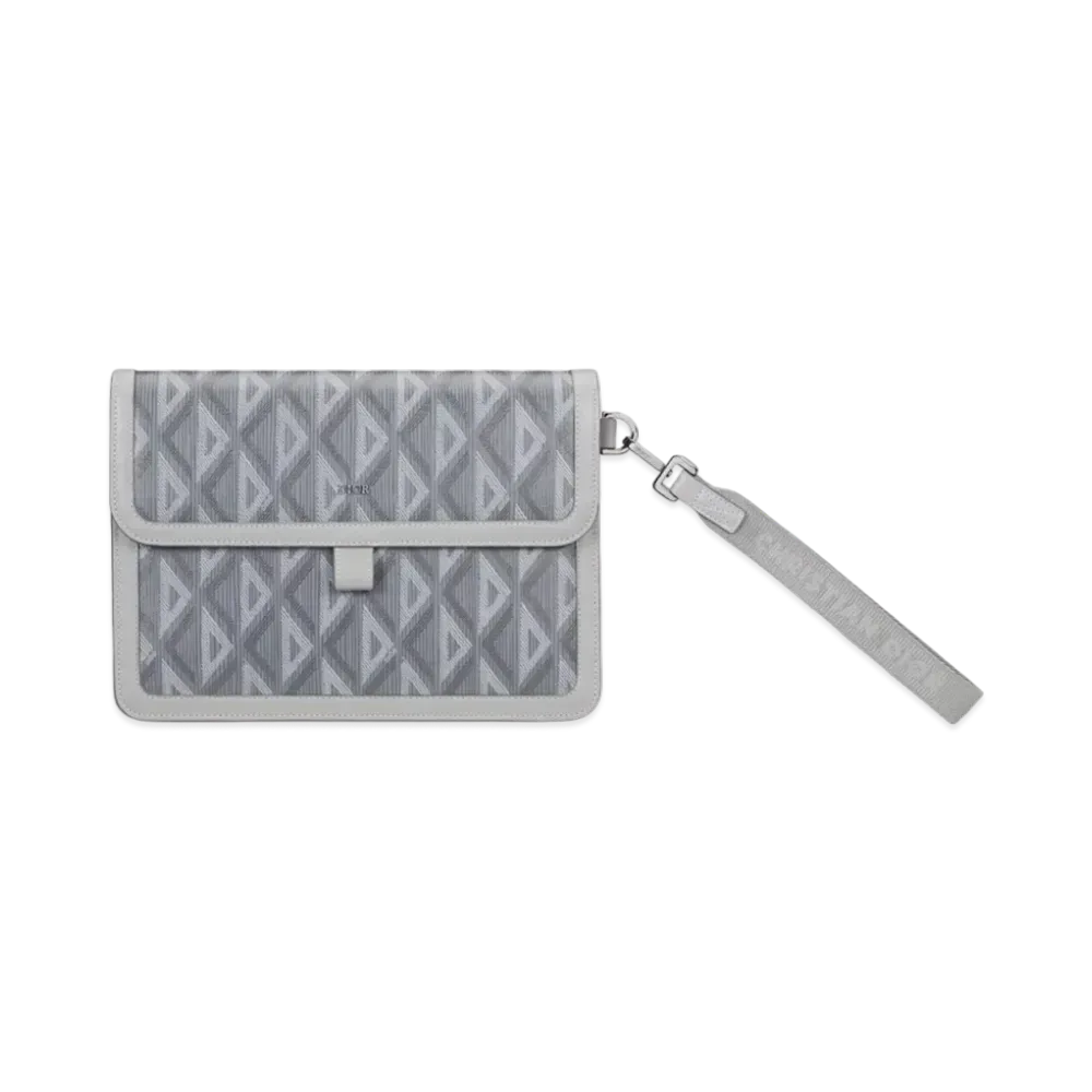 Dior Hit The Road A5 Pouch Flap CD Diamond Canvas "Gray"