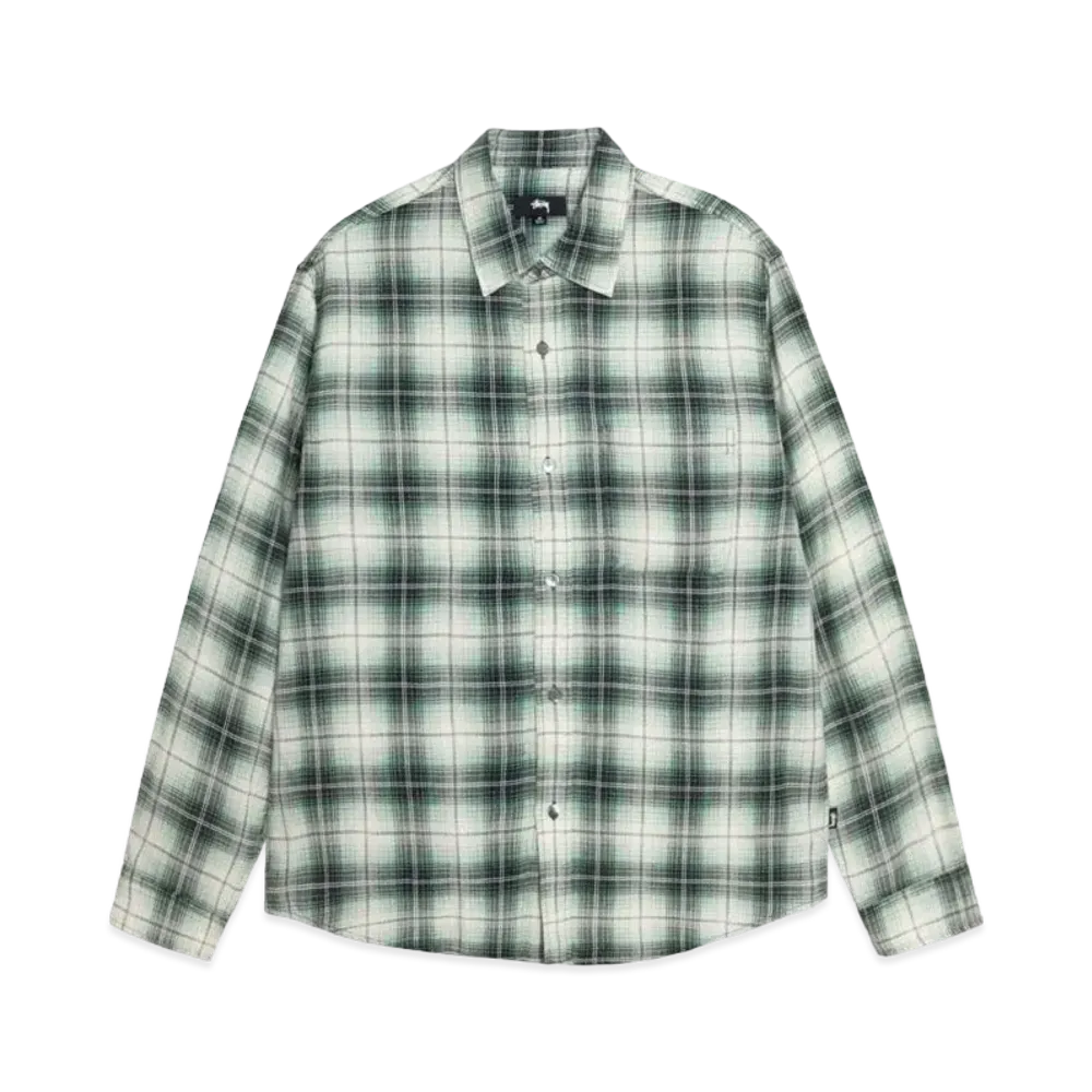 Stussy Matthew Shirt LG Printed Plaid "Green"