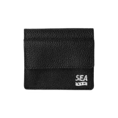 WIND AND SEA x GOD SELECTION XXX Leather BI-Fold Wallet "Black"