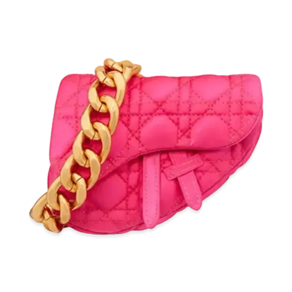 Dior Micro By ERL Venice Saddle Bag Kumo Cannage Satin "Pink"