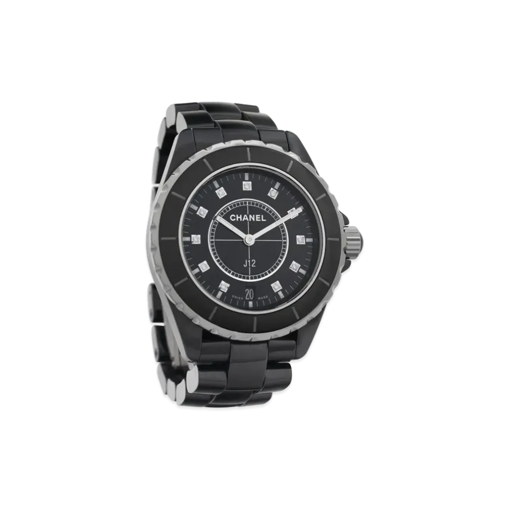 CHANEL J12 Ceramic 38mm 11P Diamonds "Black"