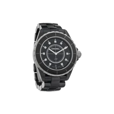 CHANEL J12 Ceramic 38mm 11P Diamonds "Black"