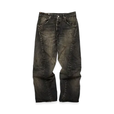 doublet Used Finish Denim Pants "Black"