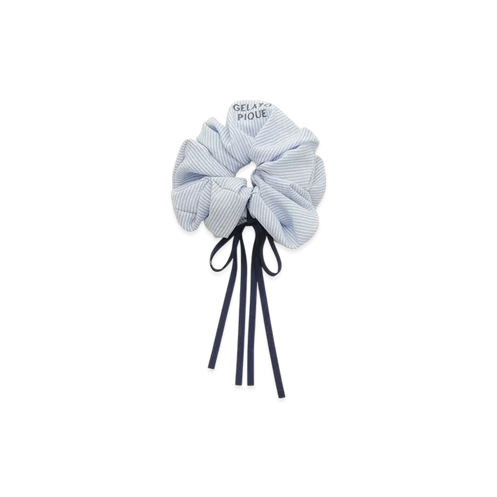GELATO PIQUE Striped Ribbon Scrunchie "Blue"