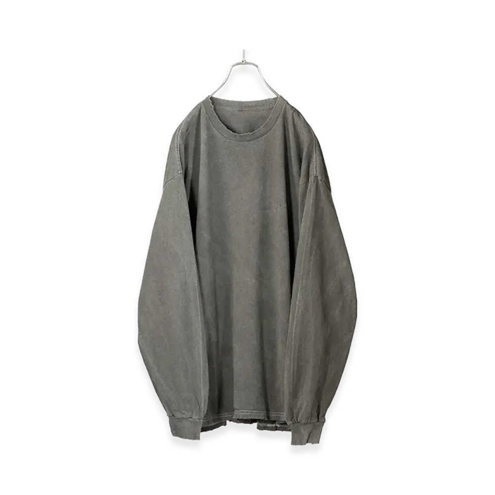 ANCELLM Embroidery Dyed LS T-Shirt 2 "Gray"