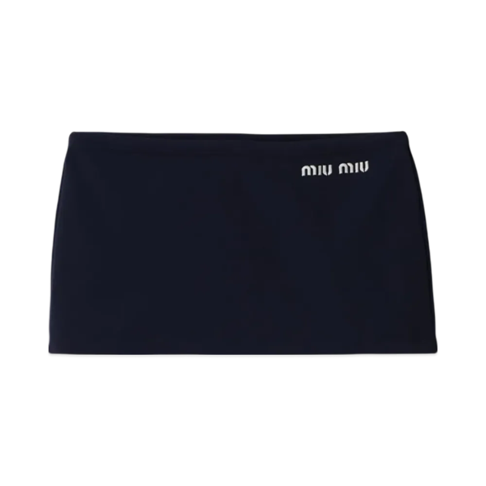 MIU MIU Technical Yarn Mini Skirt "Blue"