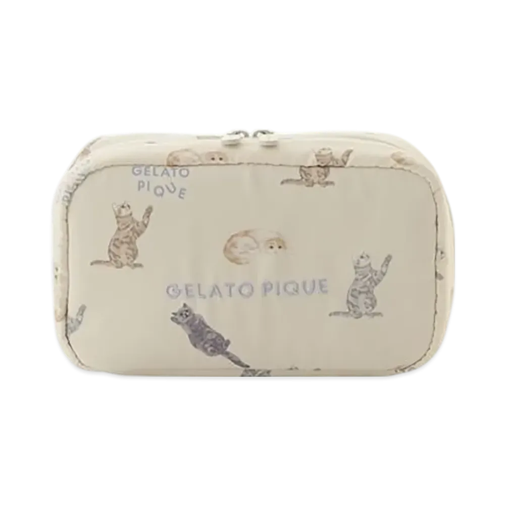 GELATO PIQUE Catall Pattern Pouch "Off White"