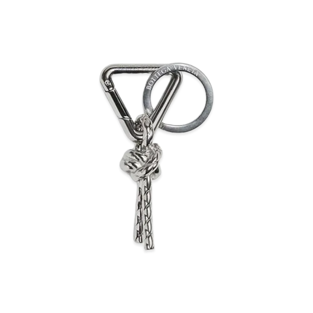 Bottega Veneta Metal Knot Keyring "Silver"