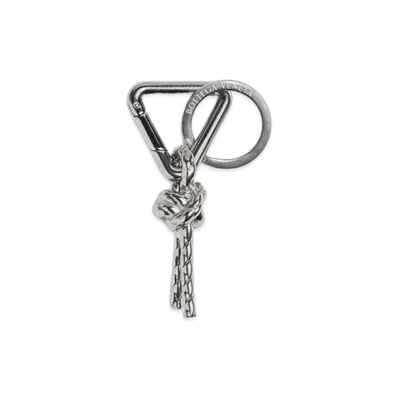 Bottega Veneta Metal Knot Keyring "Silver"
