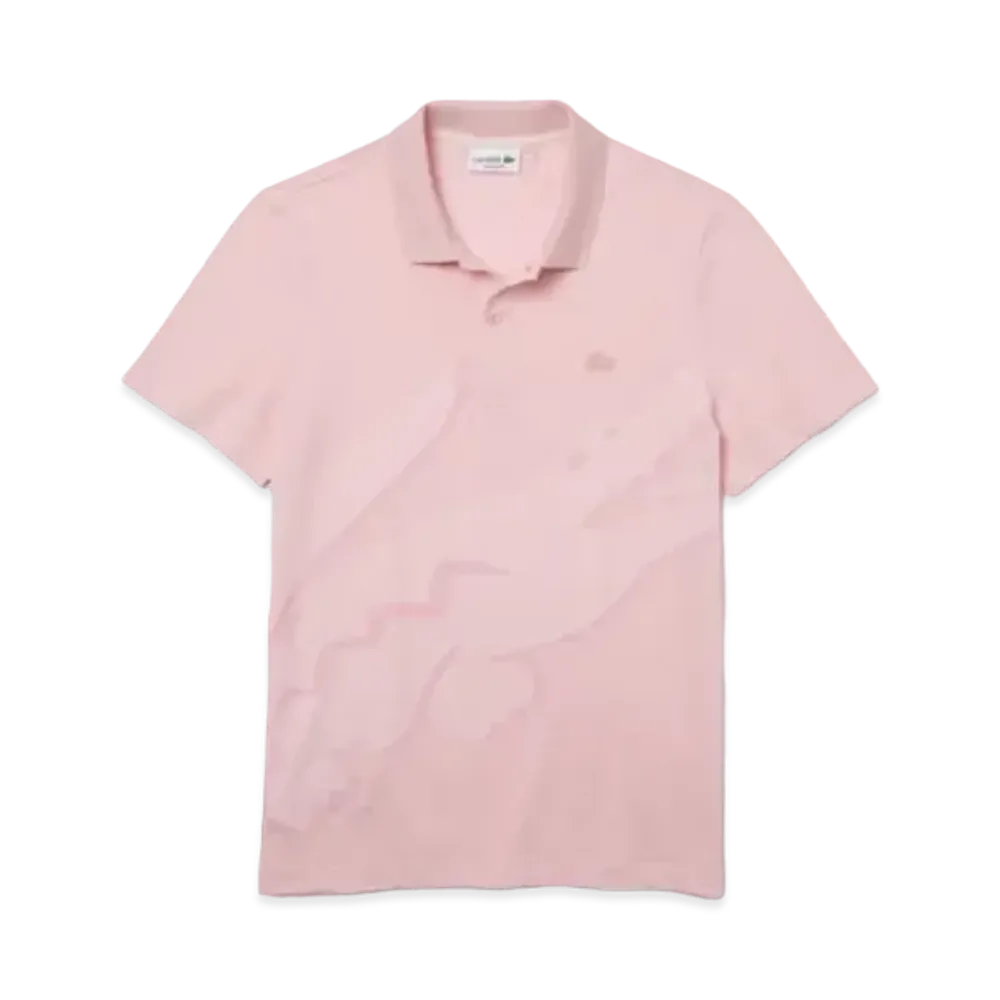 LACOSTE Oversize Print Polo Shirt "Pink"