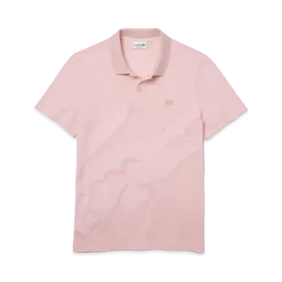 LACOSTE Oversize Print Polo Shirt "Pink"