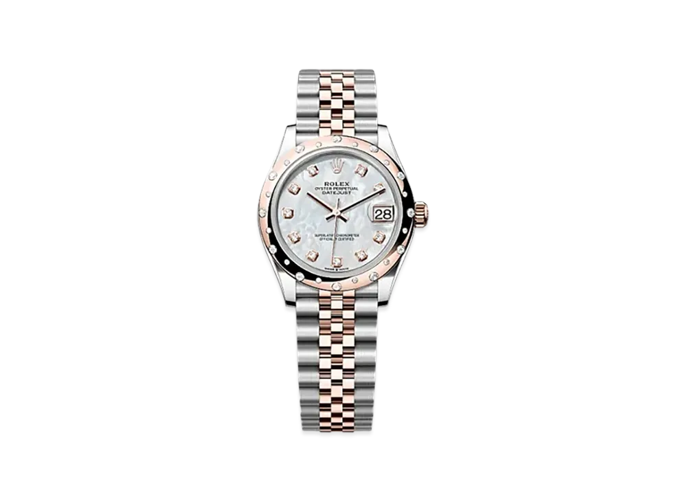 ROLEX Datejust 31mm Oystersteel & Everose Gold Diamond 278341RBR "White Mother-of-Pearl"