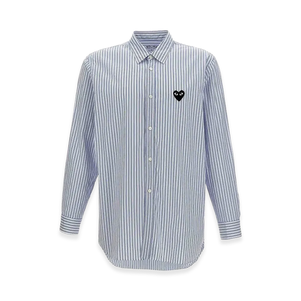 PLAY COMME des GARCONS Logo Patch Striped Shirt "Light Blue"