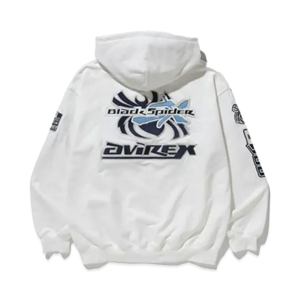 XLARGE x AVIREX Full Zip Hooded Sweat "White"