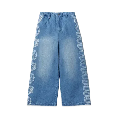 HYSTERIC GLAMOUR x genzai Snake Baggy Denim Pants "Blue"