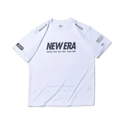 NEW ERA Performance Apparel Short Sleeve Tech T-Shirt Archive Logo and Regular Fit "White"