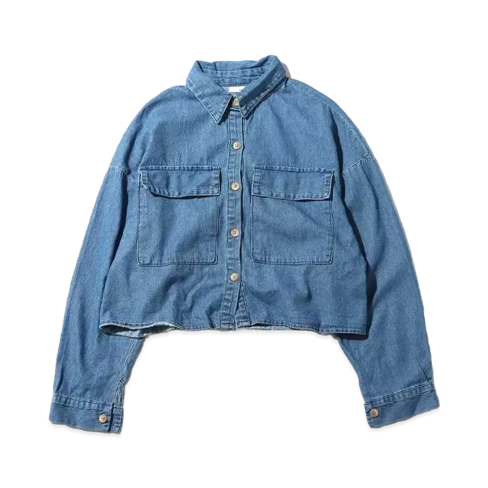 atmos pink Big Pocket Denim Shirt "Light Blue"