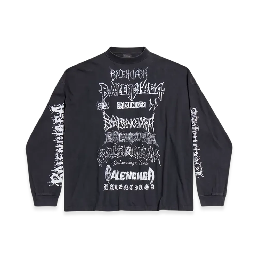 BALENCIAGA DIY Metal Long Sleeve T-Shirt Medium Fit in "White"