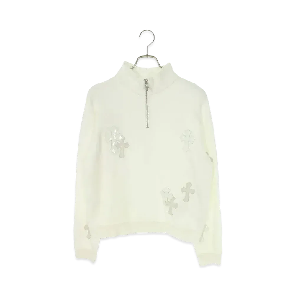 Chrome Hearts Y Not Cross Patch Half Zip Sweat "White"