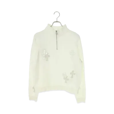 Chrome Hearts Y Not Cross Patch Half Zip Sweat "White"