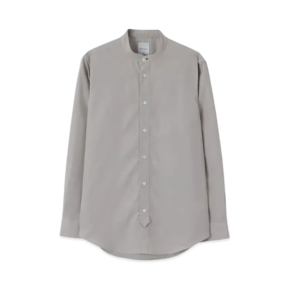 Paul Smith Solid Band Collar Shirt "LightGray"