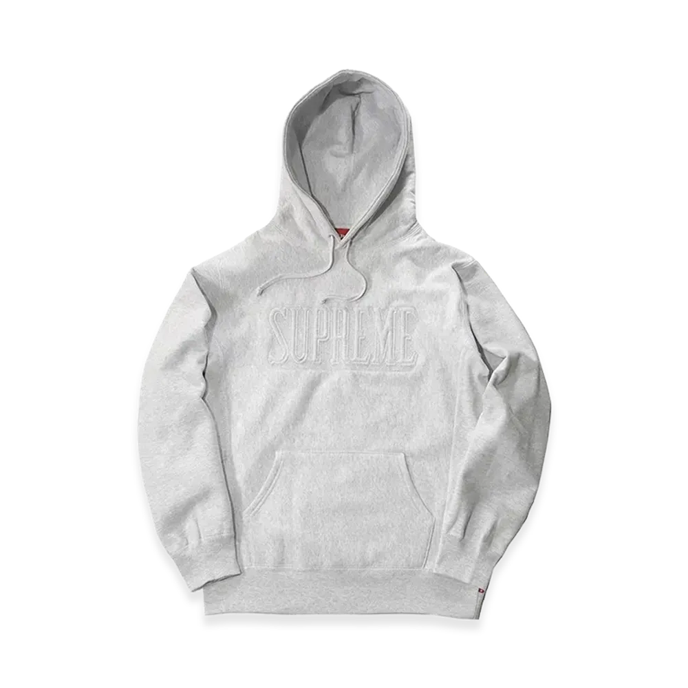 Supreme Embroidered Outline Hooded Sweatshirt (16FW) "Gray"