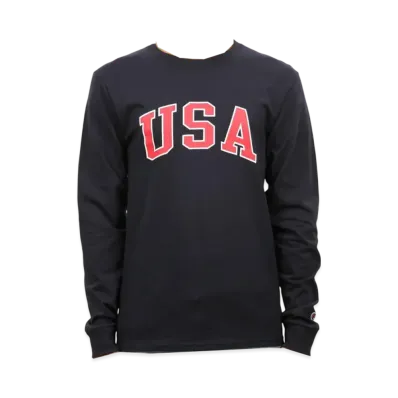 Champion Cotton Long Sleeve Tee "Navy"