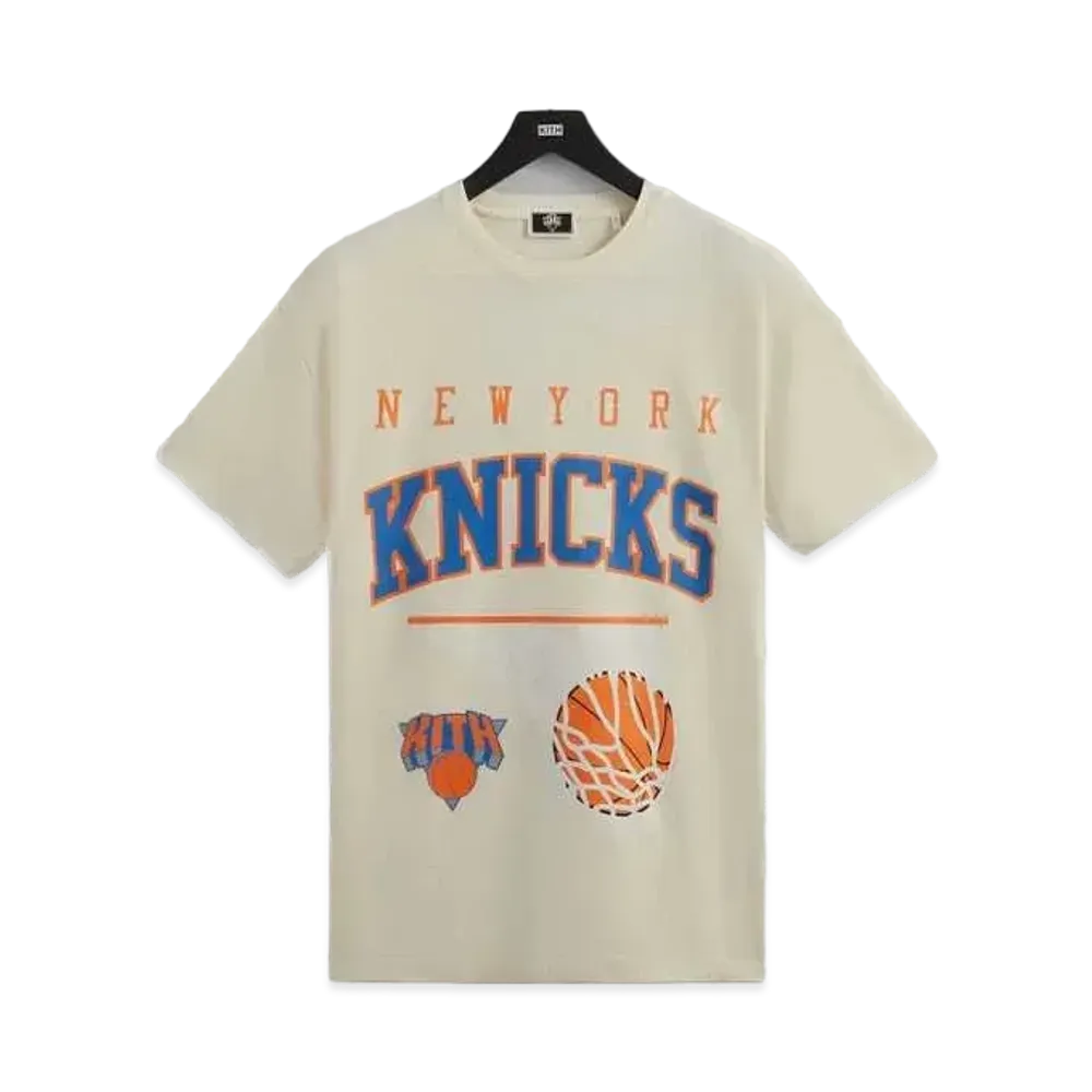 Kith x New York Knicks Basketball Vintage Tee "Sandrift"