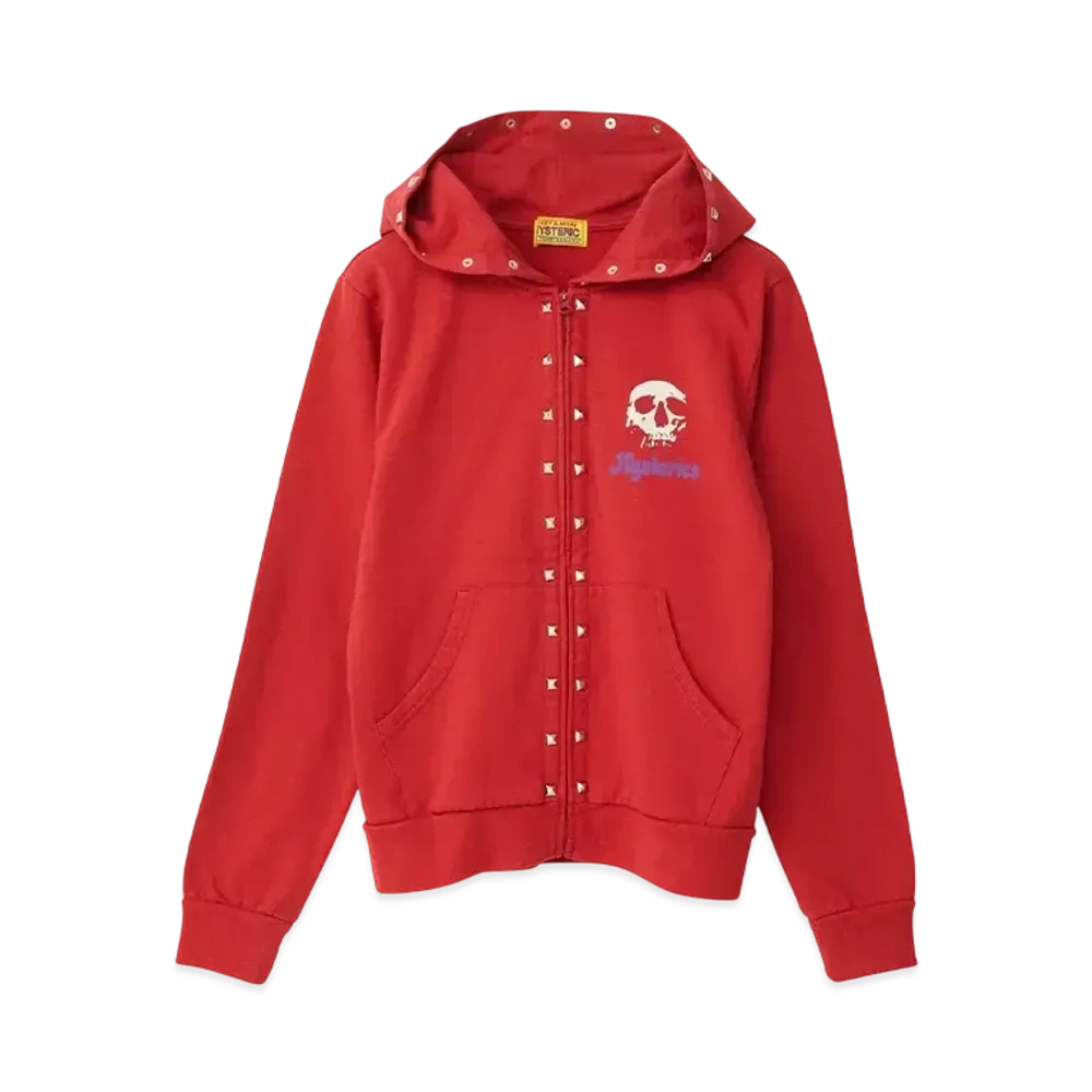 HYSTERIC GLAMOUR Skull Berry Short Hoodie "Red"
