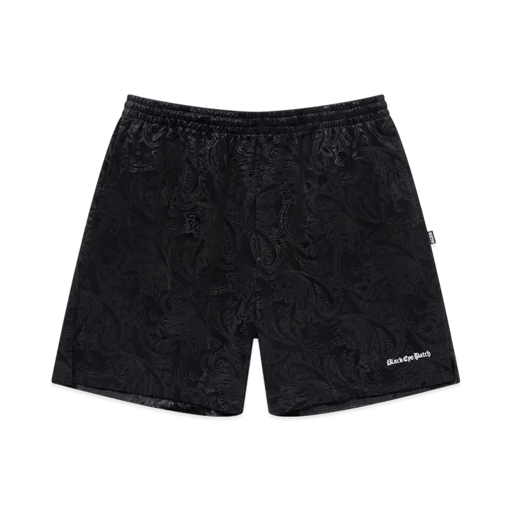 BlackEyePatch Paisley Velour Shorts "Black"