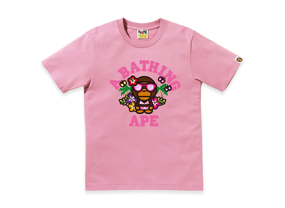 A BATHING APE Women's Lisa College Summer Tee "Pink"