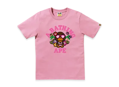A BATHING APE Women's Lisa College Summer Tee "Pink"