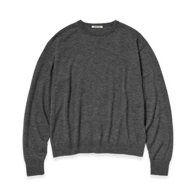 AURALEE High Gauge Soft Cashmere Knit P/O "Charcoal"