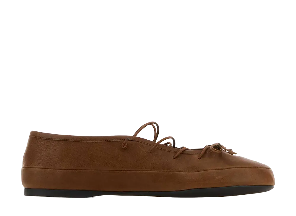 MIU MIU Women's Nappa Leather Ballerinas "Oak"