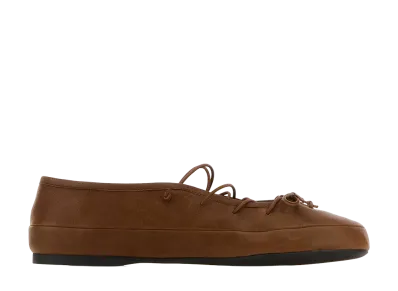 MIU MIU Women's Nappa Leather Ballerinas "Oak"