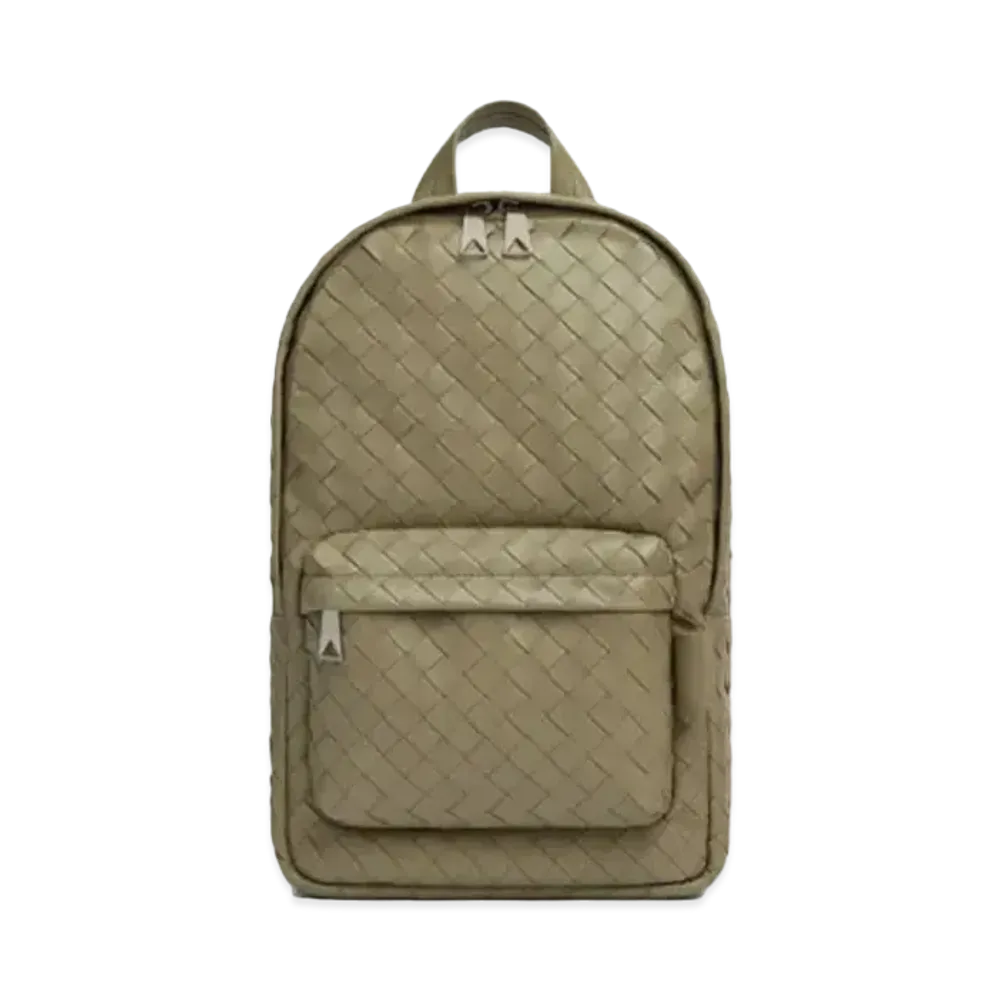Bottega Veneta Small Intrecciato Woven Backpack "Taupe"
