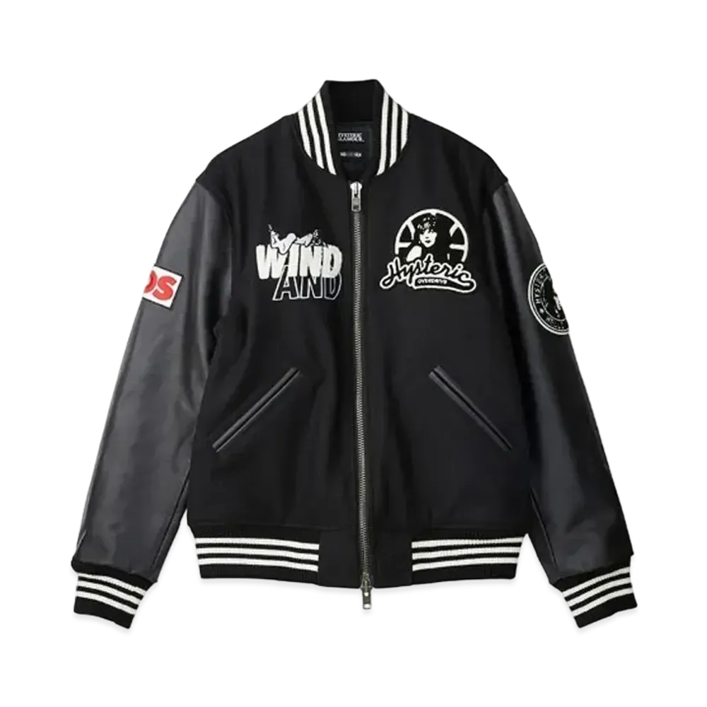 WIND AND SEA x HYSTERIC GLAMOUR Stadium Jumper "Black"