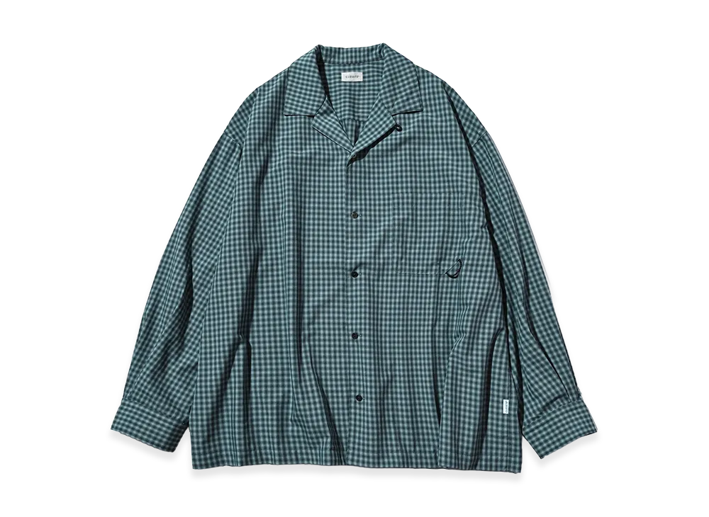 CLESSTE Mini Ombre Check Open Collar L/S Shirt "Blue"