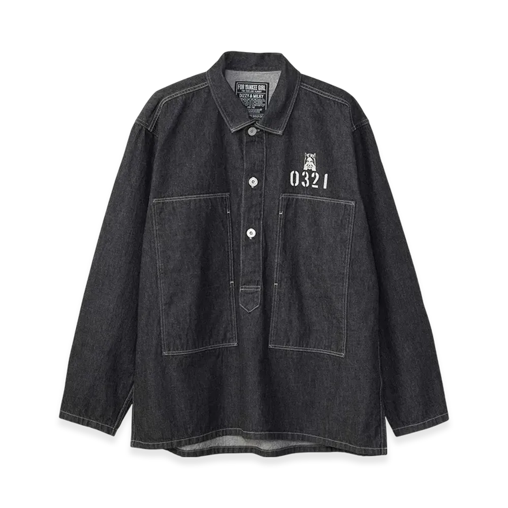 HYSTERIC GLAMOUR Hysteric 0321 Denim Pullover Shirt "Black"