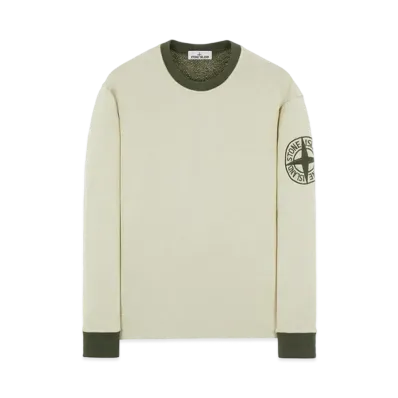 Stone Island 61237 DIAGONAL WEAVED POLYESTER COTTON FLEECE "Sage Green"