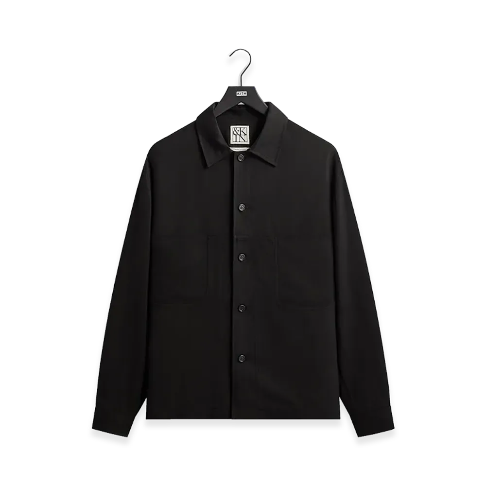 Kith &Kin Textured Viscose Ace Buttondown "Black"